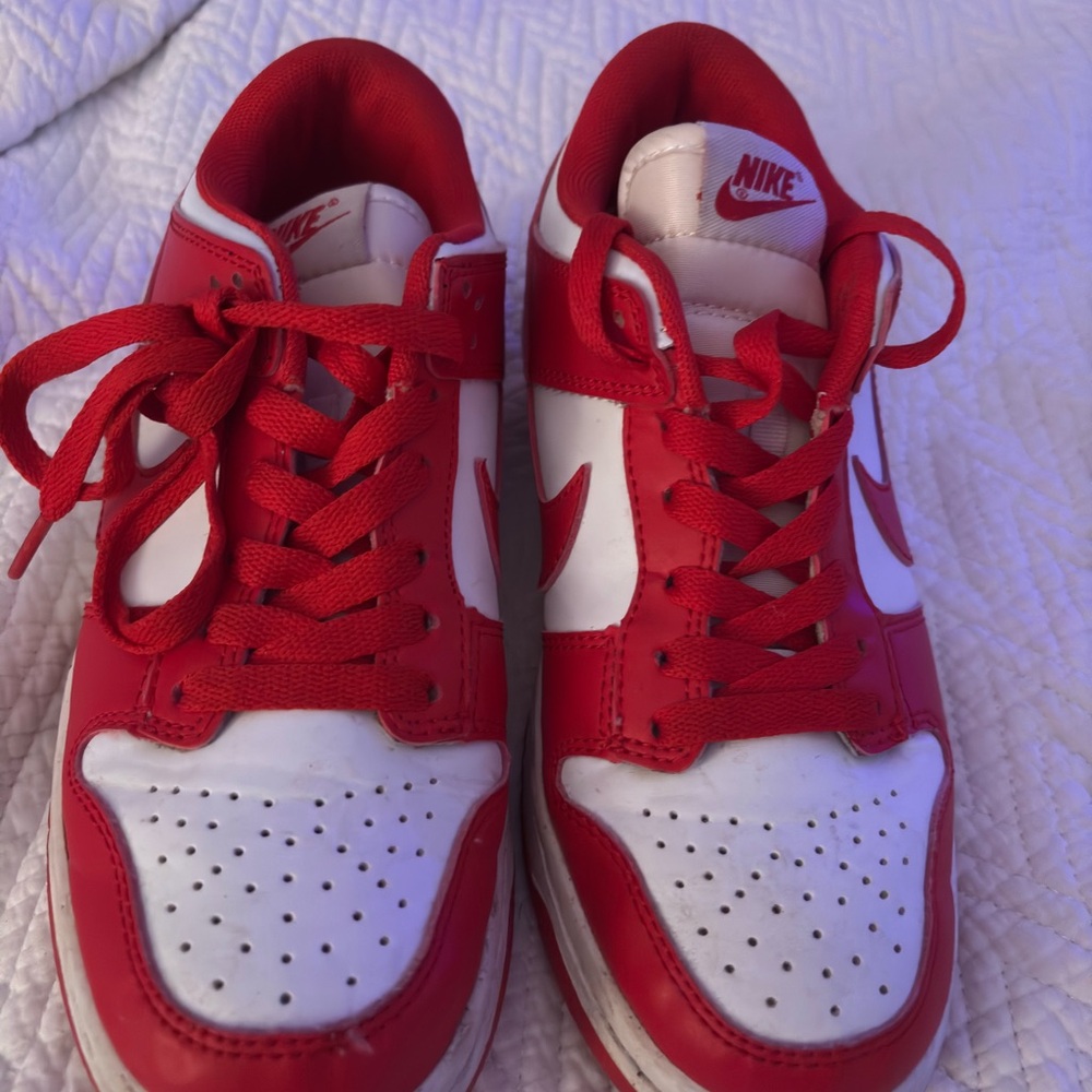 Nike Red and White Classic Sneakers